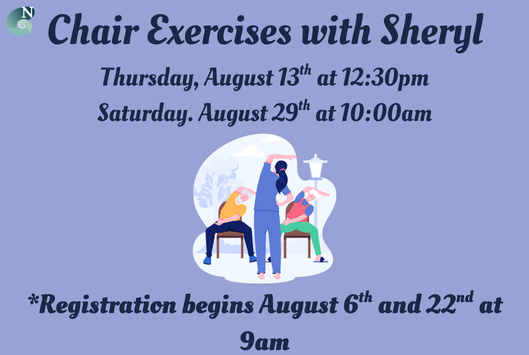 Chair Movement with Sheryl Friday August 13 at 1:00 pm