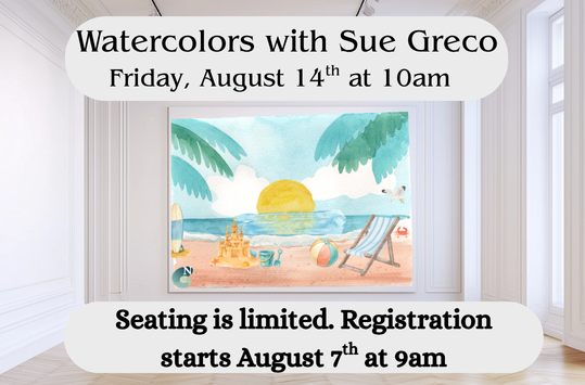 Watercolors with Sue Friday August 14 at 10am