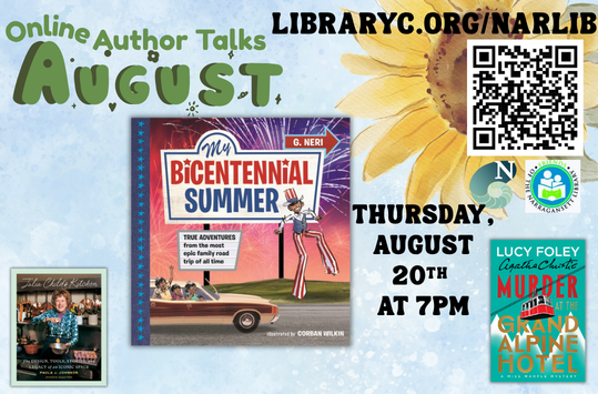 Virtual Author Talk: G. Neri Thursday Aug 20 at 7pm