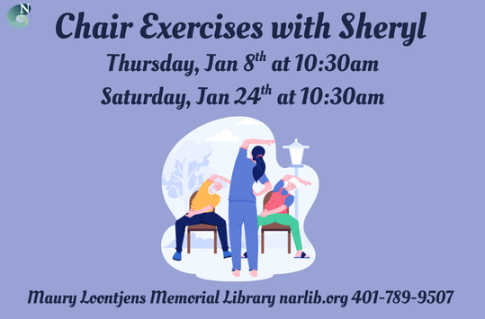 Chair Movement with Sheryl Thursday Jan 8 at 10:30am and Saturday Jan 24 at 10:30am