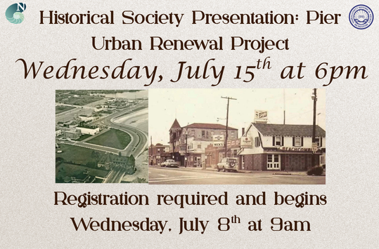 Narragansett Historical Scoiety Pier Urban Renewal Project Wed July 15 at 6pm
