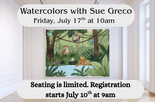Watercolors with Sue Greco Friday July 17 at 10am