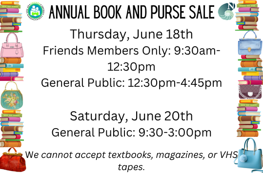 Book and Bag Sale June 18 and June 20