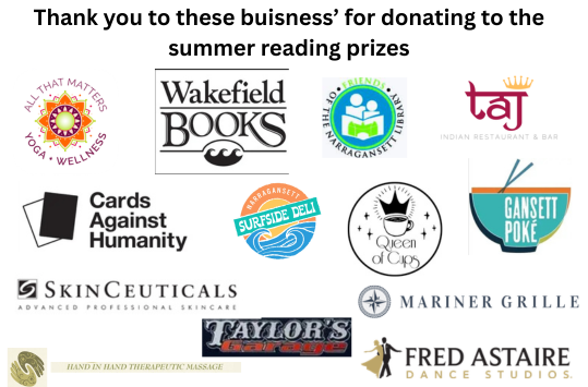 Thank you to these local business for donating to our Summer Reading Program