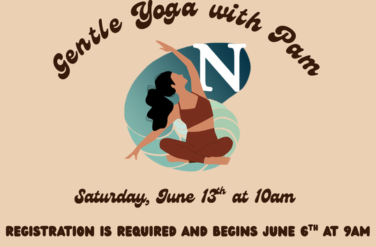 Gentle Yoga with Pam Saturday June 13 at 10am