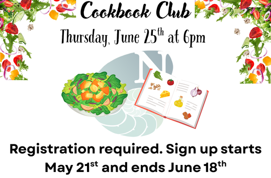 Cookbook Club Thursday June 25 at 6pm