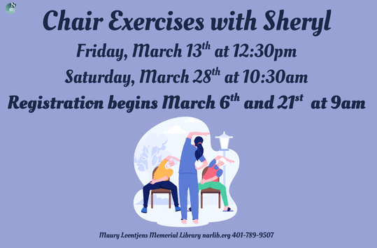Chair movement with Sheryl Friday March 13 at 12:30pm