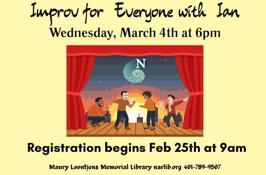 Improv for Everyone with Ian Wed March 4 at 6pm