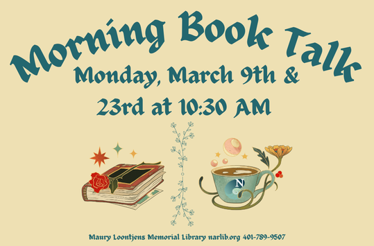 Morning Book Talk Monday March 9 at 10:30am