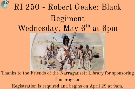 RI 250 Penny University: Robert Geake Wednesday May 6 at 6pm