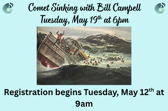 Comet Sinking with Bill Campbell Tuesday May 19 at 6pm  