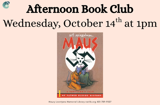 Afternoon Book Club Wednesday Oct 14 at 1pm