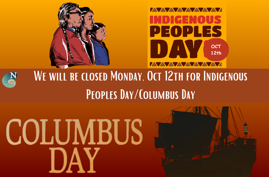 The library will be closed Monday Oct 12 for Indigenous Peoples/Columbus Day