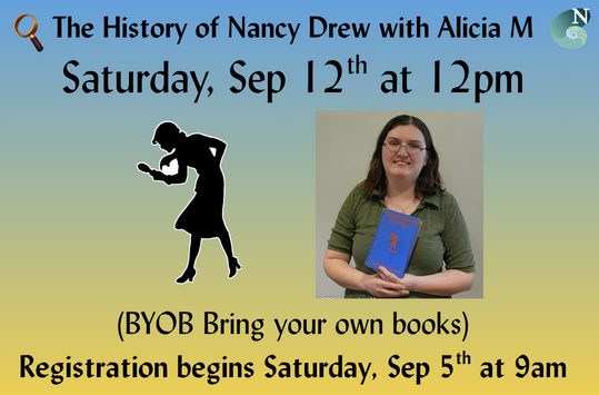 The History of Nancy Drew Saturday Sept 12 at 2pm