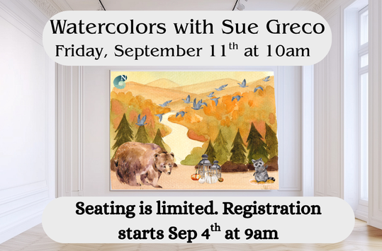 Watercolors with Sue Sept 11 at 10am